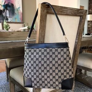 AUTH GUCCI GG Monogram Supreme Shoulder Tote Bag